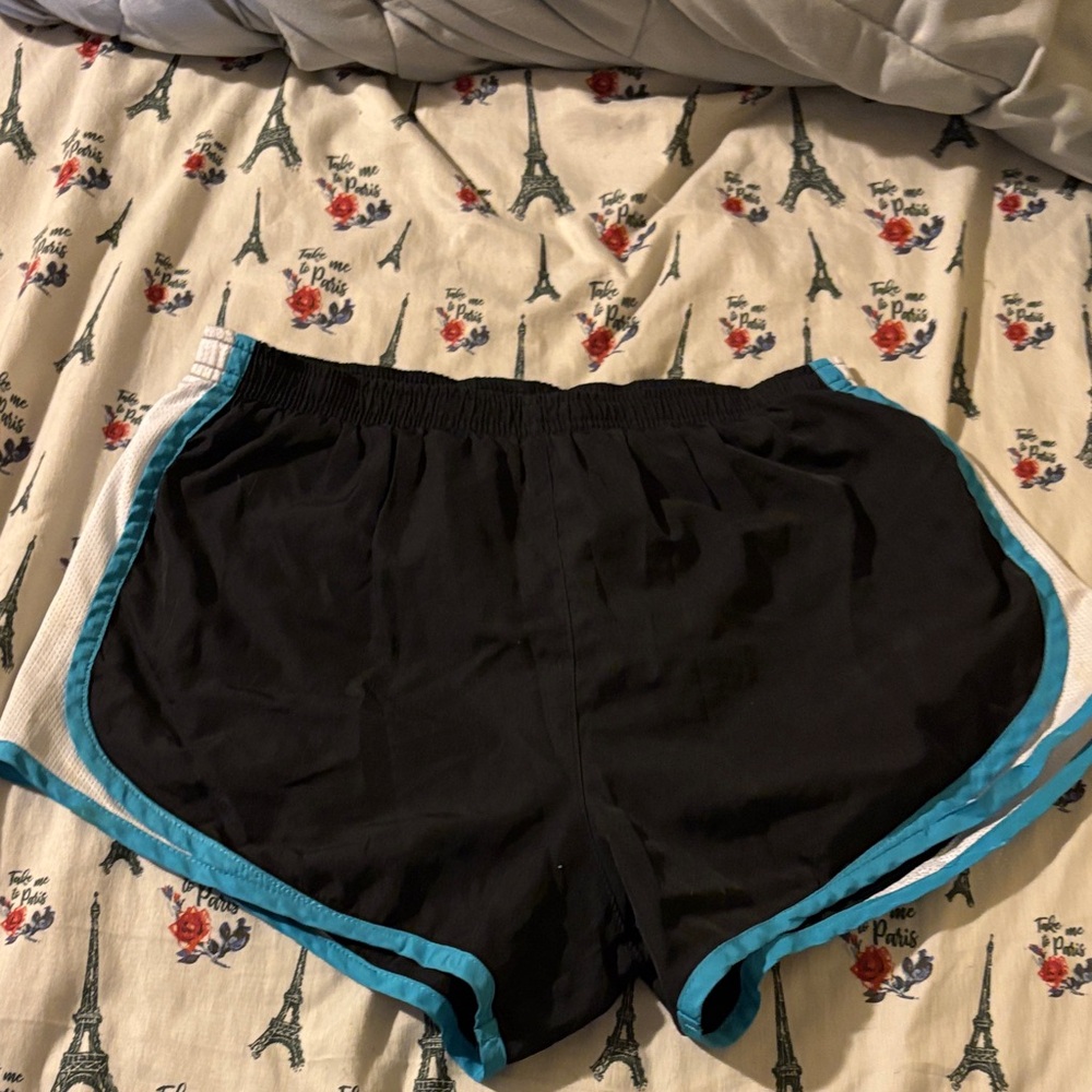Jockey Women's Black Shorts with Blue Trim